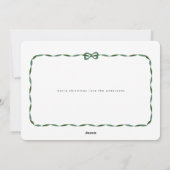 Cartes Pour Fêtes Annuelles Simple vert moderne Ribbon photo Noël (Dos)