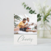 Cartes Pour Fêtes Annuelles Simple Vert Sage Foncé de Noël Photo Joie (Debout devant)