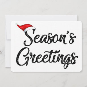 Cartes Pour Fêtes Annuelles Simple Vœux de la Saison avec Chapeau de Père Noël