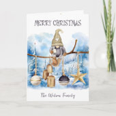 Cartes Pour Fêtes Annuelles Simple Whimsical Winter Lady Gnome Joyeux Noël (Devant)