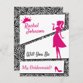 Cartes Pour Fêtes Annuelles Simple Zebra, Seras-Tu Ma Femme D'Accueil ? (Devant / Derrière)