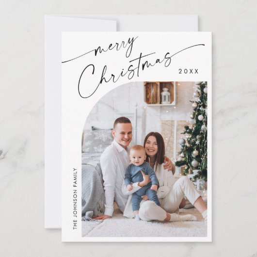 Cartes Pour Fêtes Annuelles Simplement élégant PHOTO Design Salutation de Noël (Devant)