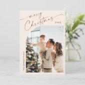 Cartes Pour Fêtes Annuelles Simplement élégant PHOTO Design Salutation de Noël (Debout devant)