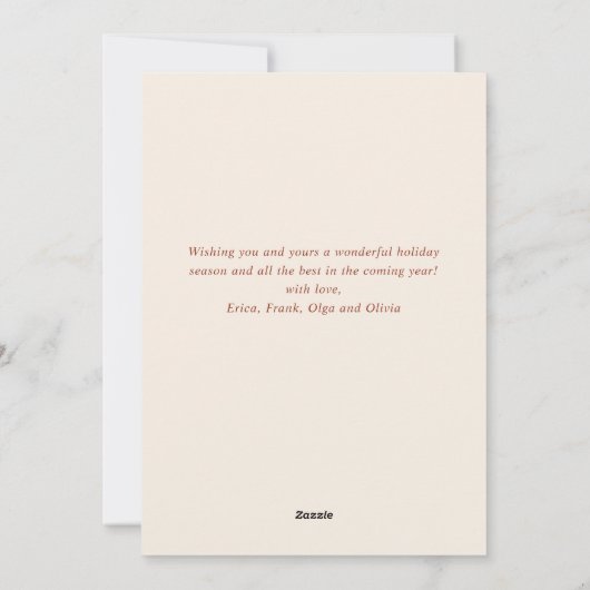 Cartes Pour Fêtes Annuelles Simplement élégant PHOTO Design Salutation de Noël (Dos)