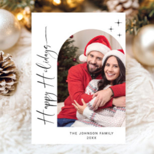 Cartes Pour Fêtes Annuelles Simplement élégant PHOTO Design Salutation de Noël