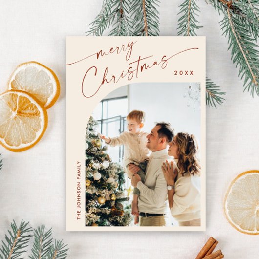 Cartes Pour Fêtes Annuelles Simplement élégant PHOTO Design Salutation de Noël