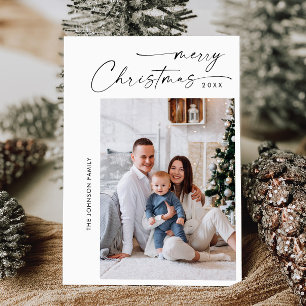 Cartes Pour Fêtes Annuelles Simplement élégant PHOTO Design Salutation de Noël