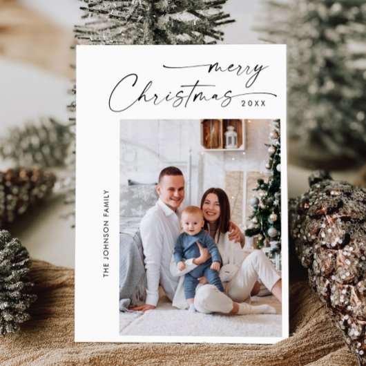 Cartes Pour Fêtes Annuelles Simplement élégant PHOTO Design Salutation de Noël