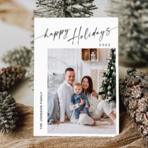 Cartes Pour Fêtes Annuelles Simplement élégant PHOTO Design Salutation de Noël