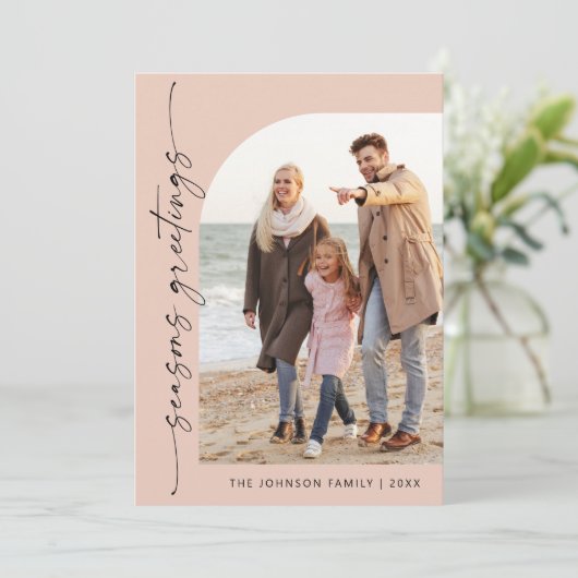 Cartes Pour Fêtes Annuelles Simplement élégant PHOTO Design Salutation de Noël (Debout devant)