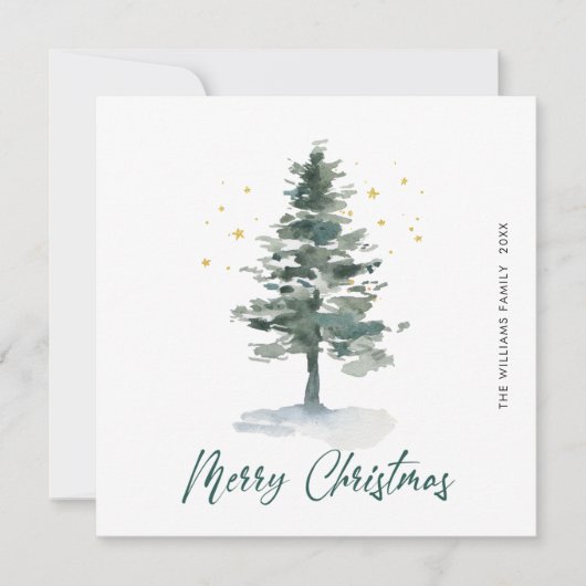 Cartes Pour Fêtes Annuelles Simplement élégant Pine Tree Noël Salutation (Devant)