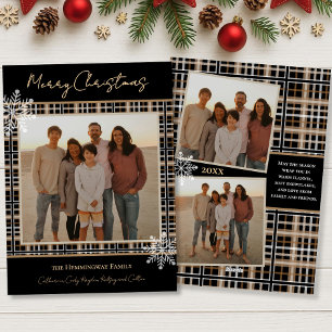 Cartes Pour Fêtes Annuelles Simplement Élégant Plaid Flocons de Neige Noël Cos