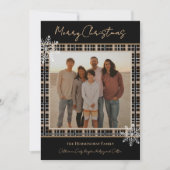 Cartes Pour Fêtes Annuelles Simplement Élégant Plaid Flocons de Neige Noël Cos (Devant)