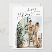Cartes Pour Fêtes Annuelles Simplement élégant Stylish 2 PHOTO Noël Salutation (Devant)