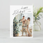 Cartes Pour Fêtes Annuelles Simplement élégant Stylish 2 PHOTO Noël Salutation (Debout devant)