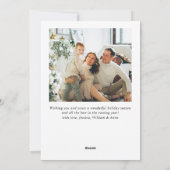 Cartes Pour Fêtes Annuelles Simplement élégant Stylish 2 PHOTO Noël Salutation (Dos)