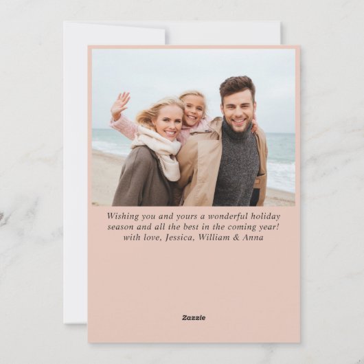 Cartes Pour Fêtes Annuelles Simplement élégant Stylish 2 PHOTO Noël Salutation (Dos)