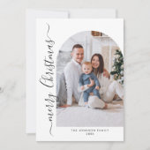 Cartes Pour Fêtes Annuelles Simplement élégant Stylish 2 PHOTO Noël Salutation (Devant)