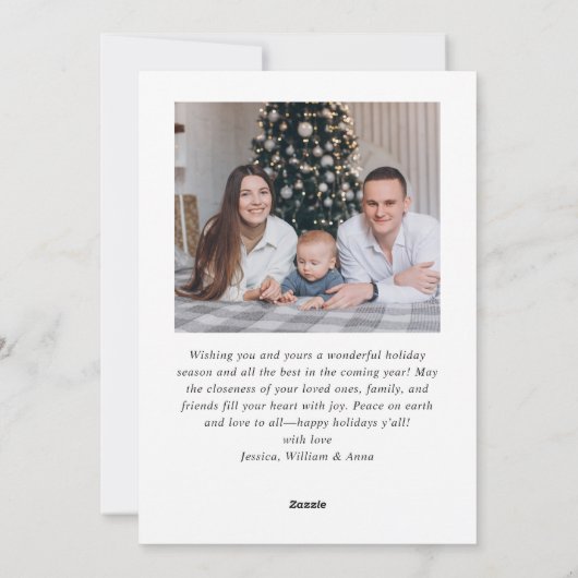 Cartes Pour Fêtes Annuelles Simplement élégant Stylish 2 PHOTO Noël Salutation (Dos)