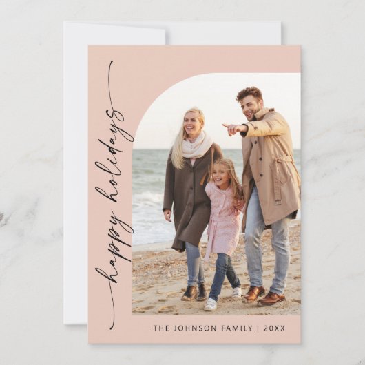 Cartes Pour Fêtes Annuelles Simplement élégant Stylish 2 PHOTO Noël Salutation (Devant)