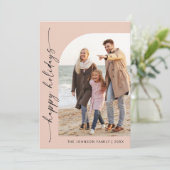 Cartes Pour Fêtes Annuelles Simplement élégant Stylish 2 PHOTO Noël Salutation (Debout devant)