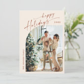 Cartes Pour Fêtes Annuelles Simplement élégant Stylish 2 PHOTO Noël Salutation (Debout devant)