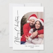 Cartes Pour Fêtes Annuelles Simplement élégant Stylish 2 PHOTO Noël Salutation (Devant)