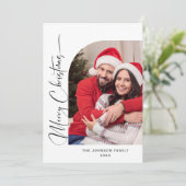 Cartes Pour Fêtes Annuelles Simplement élégant Stylish 2 PHOTO Noël Salutation (Debout devant)