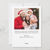 Cartes Pour Fêtes Annuelles Simplement élégant Stylish 2 PHOTO Noël Salutation (Dos)