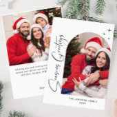 Cartes Pour Fêtes Annuelles Simplement élégant Stylish 2 PHOTO Noël Salutation