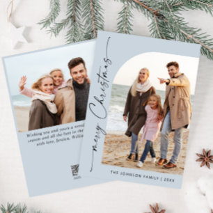 Cartes Pour Fêtes Annuelles Simplement élégant Stylish 2 PHOTO Noël Salutation