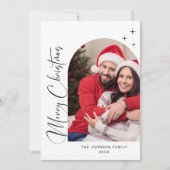 Cartes Pour Fêtes Annuelles Simplement élégant Stylish 2 PHOTO Noël Salutation (Devant)