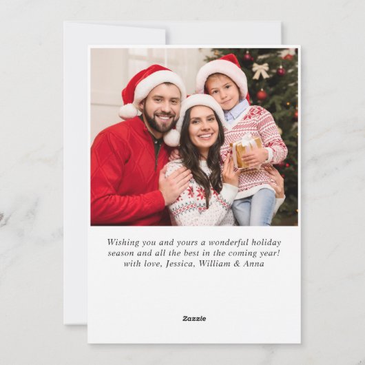 Cartes Pour Fêtes Annuelles Simplement élégant Stylish 2 PHOTO Noël Salutation (Dos)