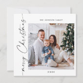 Cartes Pour Fêtes Annuelles Simplement élégant Stylish 2 PHOTO Noël Salutation (Devant)