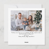 Cartes Pour Fêtes Annuelles Simplement élégant Stylish 2 PHOTO Noël Salutation (Dos)