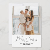 Cartes Pour Fêtes Annuelles Simplement Moderne Joyeux Noël Script Vertical (Devant)