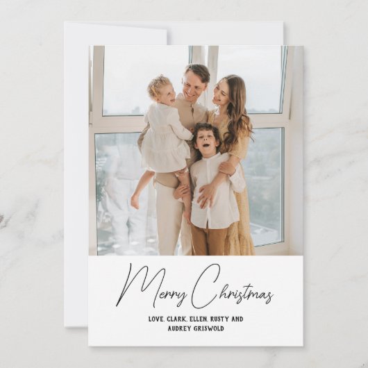 Cartes Pour Fêtes Annuelles Simplement moderne Joyeux Script de Noël Vertical (Devant)