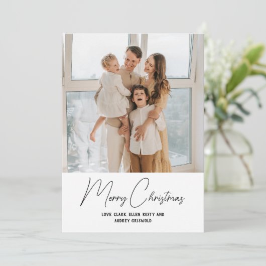 Cartes Pour Fêtes Annuelles Simplement moderne Joyeux Script de Noël Vertical (Debout devant)