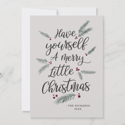 Cartes Pour Fêtes Annuelles Simplement Pine Joyeux Noël (Devant)