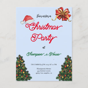 Cartes Pour Fêtes Annuelles Simples arbres verts Typographie joyeux Noël