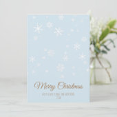 Cartes Pour Fêtes Annuelles Simples flocons bleus Joyeux Noël (Debout devant)
