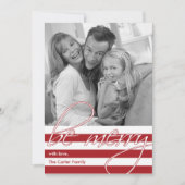 Cartes Pour Fêtes Annuelles Simples rayures Noël/Cartes photos de vacances (Devant)