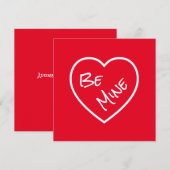 Cartes Pour Fêtes Annuelles Simplicity Be Mine Rouge & Blanc Saint Valentin (Devant / Derrière)