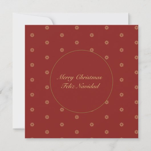 Cartes Pour Fêtes Annuelles Simplistic Red et Golden Christmas Bilingue (Devant)