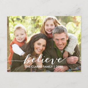 Cartes Pour Fêtes Annuelles Simply Believe Holiday Photo Postcard