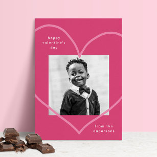 Cartes Pour Fêtes Annuelles Simply Love Pink Heart Photo Saint-Valentin