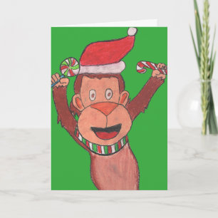 Cartes Pour Fêtes Annuelles Singe de Noël
