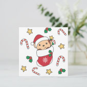 Cartes Pour Fêtes Annuelles Singe Noël Neige Hiver Animaux Singes (Debout devant)