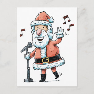 Cartes Pour Fêtes Annuelles Singing Santa Claus