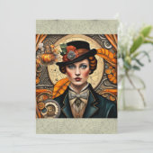 Cartes Pour Fêtes Annuelles Siren Steampunk d'Halloween (Debout devant)